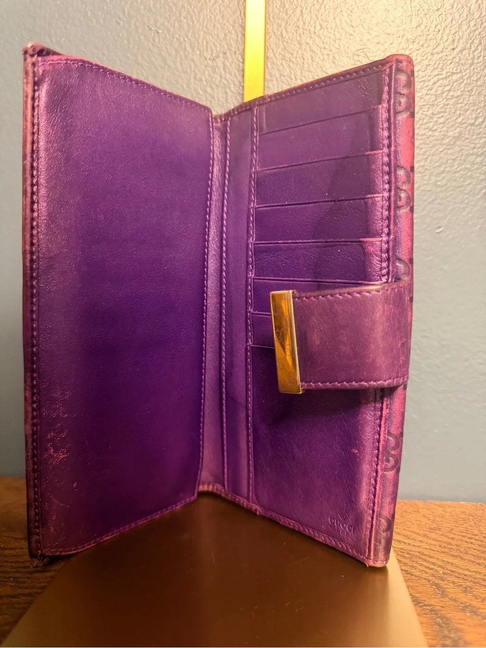 Gucci Purple GG Embossed Leather Wallet